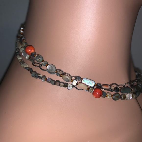 Silpada Vintage Sterling & Coral, Abalone & Shell *FIESTA FUN Necklace - Picture 12 of 14